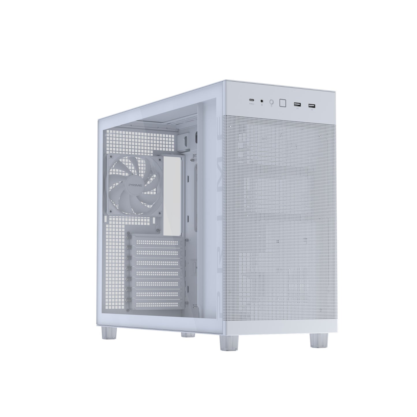 ASUS PRIME AP303 TG White Midi Tower PC Case