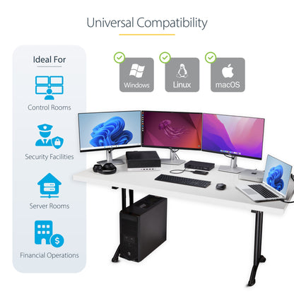 StarTech.com 4-Port KM Switch with Mouse Switching, USB Switch for Keyboard/Mouse