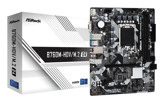 Asrock B760M-HDV/M.2 D4 Intel B760 LGA 1700 micro ATX Motherboard