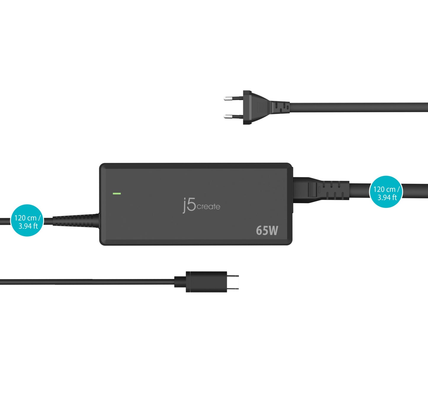 j5create JUP1265 65W PD USB-C® Power Adapter - EU Charger