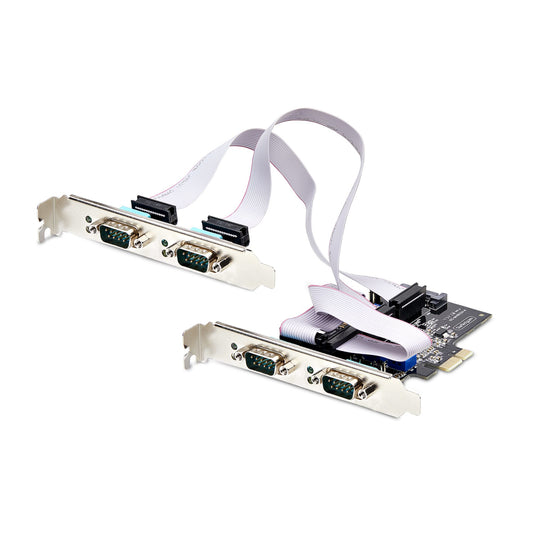 StarTech.com 4-Port Serial PCIe Card, Quad-Port PCI Express to RS232/RS422/RS485 Hub