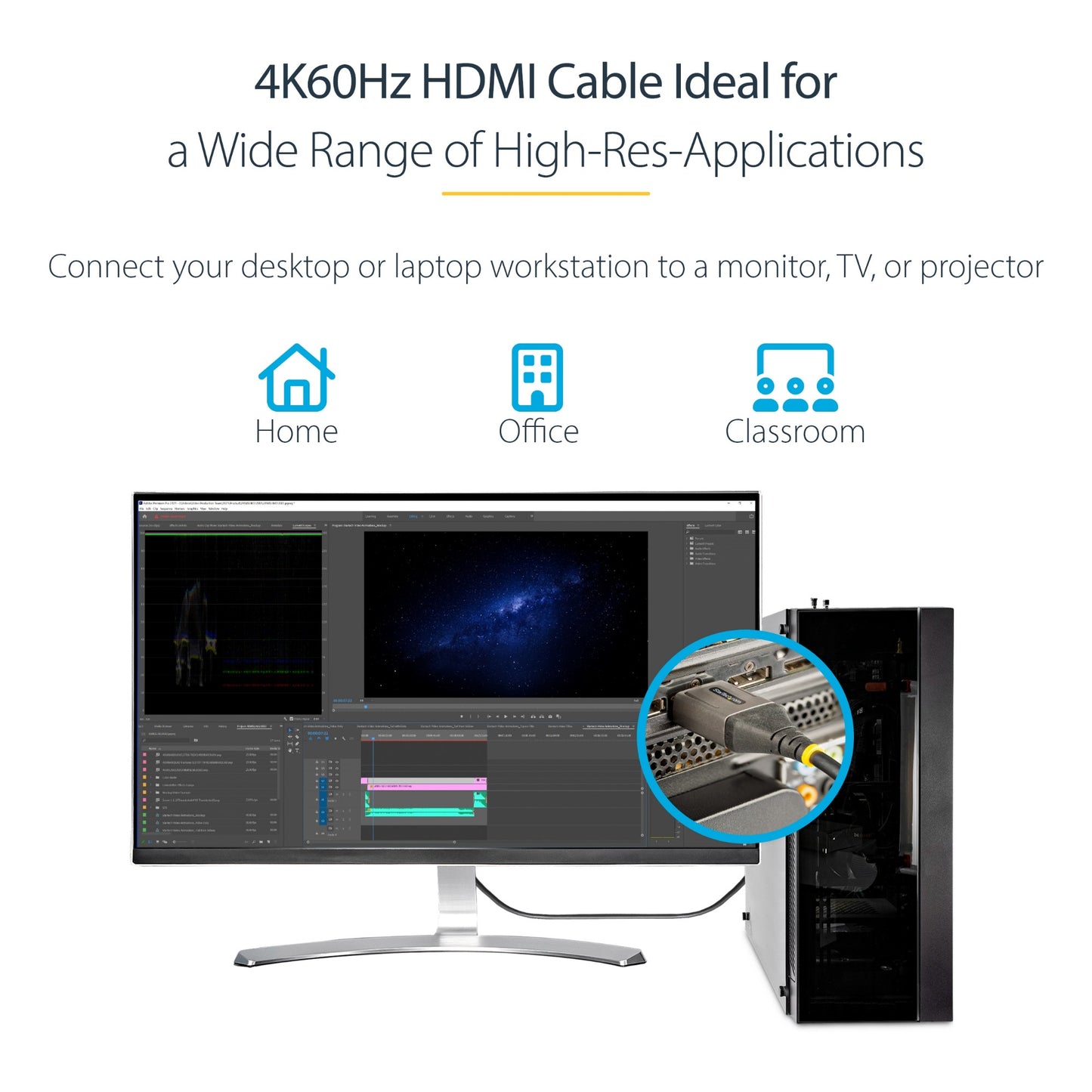 StarTech.com 10ft (3m) Premium Certified HDMI 2.0 Cable - High Speed Ultra HD 4K