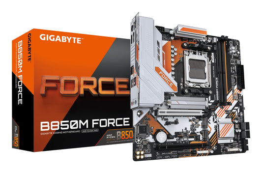 Gigabyte B850M FORCE Motherboard - AMD Ryzen 9000 Series CPUs, 8+2+2 Phases Digital