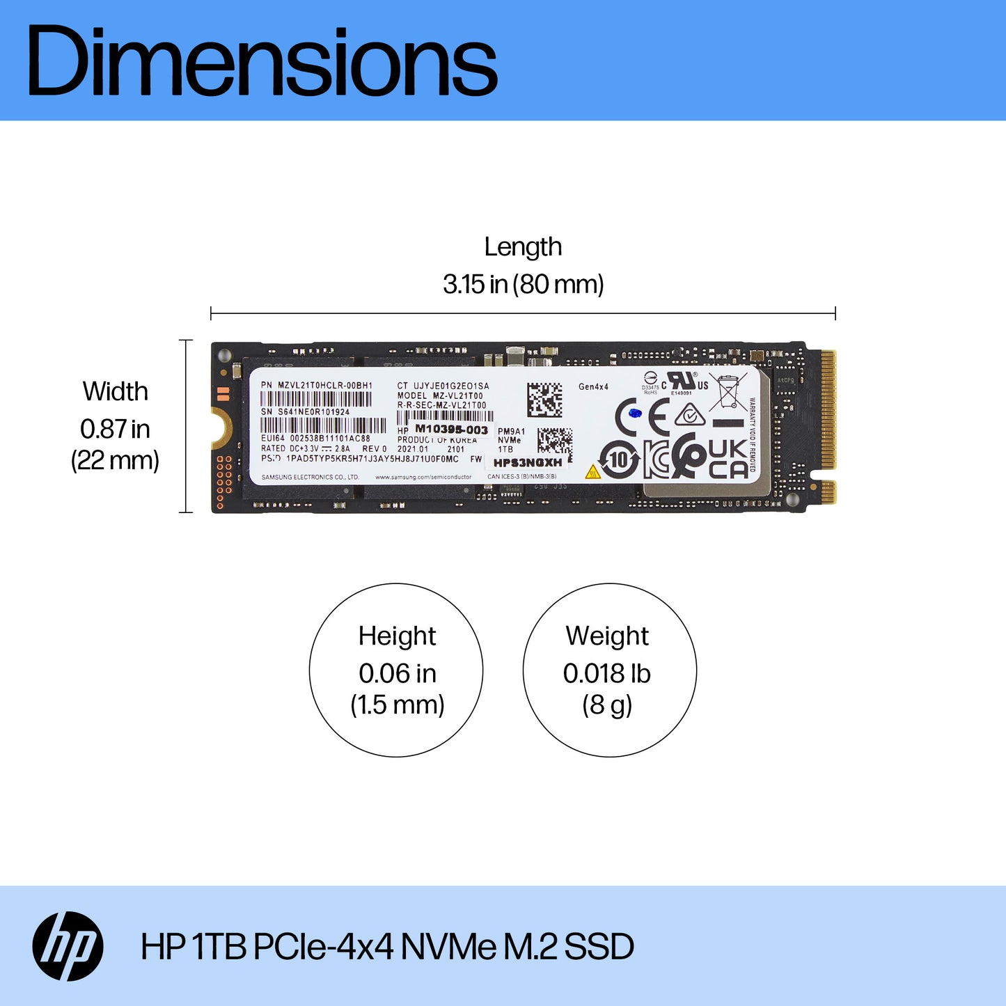HP AL0M9AA 1TB M.2 NVMe PCIe Gen4 SSD