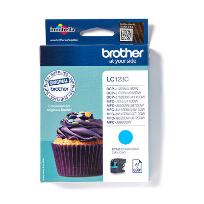 Brother LC-123C Cyan Ink Cartridge (600 pages)