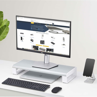 StarTech.com Ergonomic Monitor Riser Stand, Up to 33lb/15kg, Fixed height 3.5in/9cm Mount