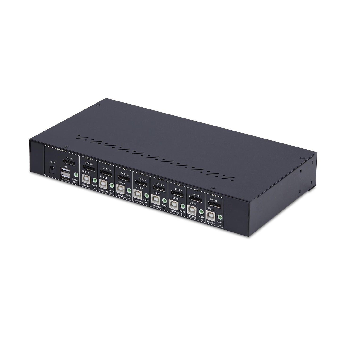 StarTech.com 8-Port DisplayPort KVM Switch with 1U Rack Mount Kit, 4K 60Hz DP 1.2