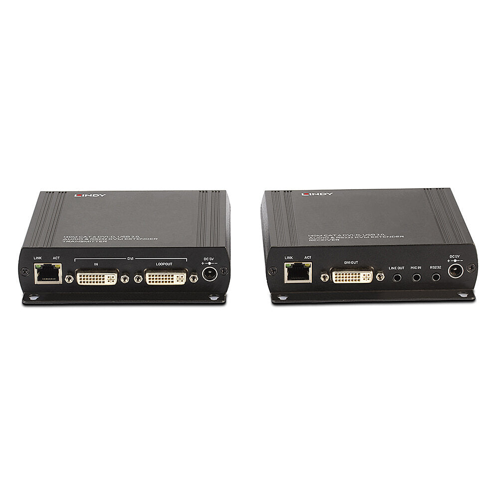 Lindy 140m Cat.6 DVI-D, USB, Audio and RS-232 KVM Extender KVM Switch