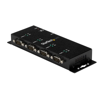 StarTech.com 4 Port USB to DB9 RS232 Serial Adapter Hub – Industrial DIN Rail and