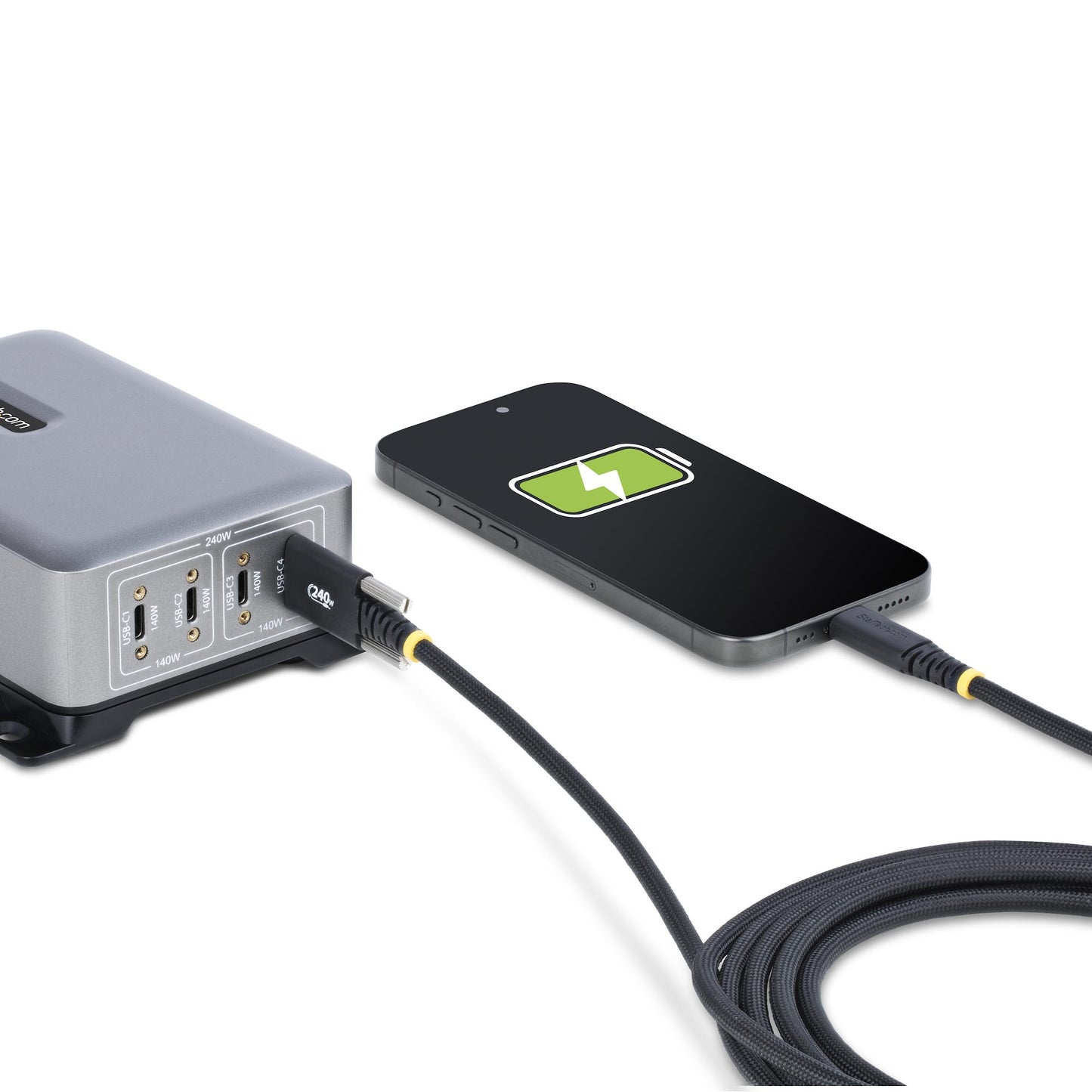 StarTech.com 10ft (3m) USB-C Charging Cable, Durable and Ultra-Flexible, Side Screw