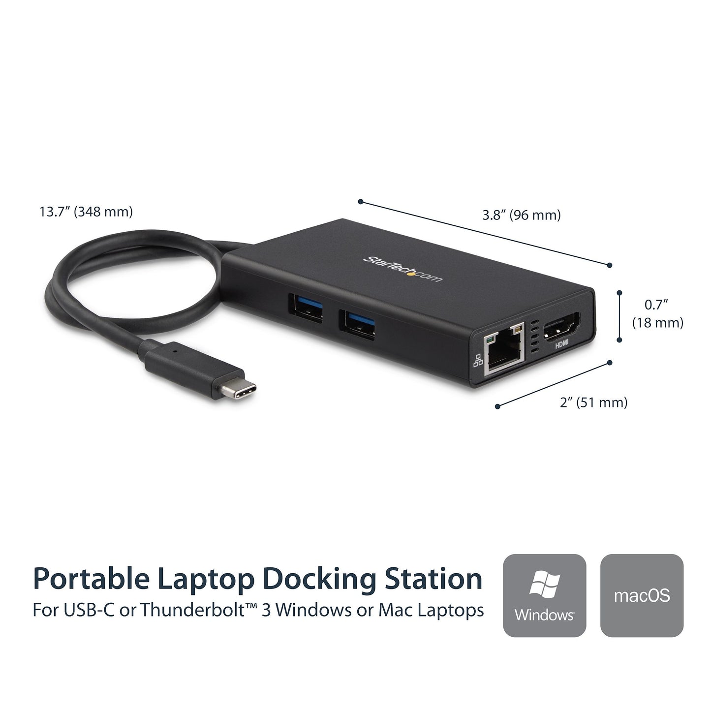 StarTech.com Multiport Adapter Travel USB-C Docking Station 60W