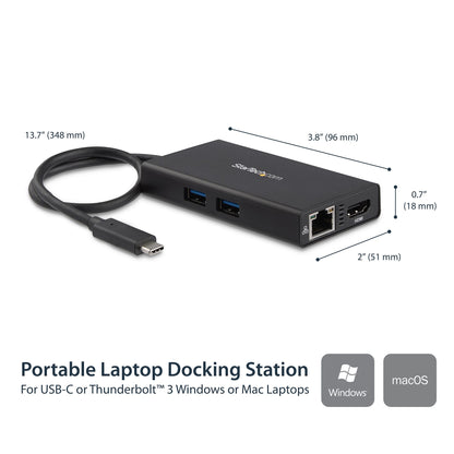 StarTech.com Multiport Adapter Travel USB-C Docking Station 60W