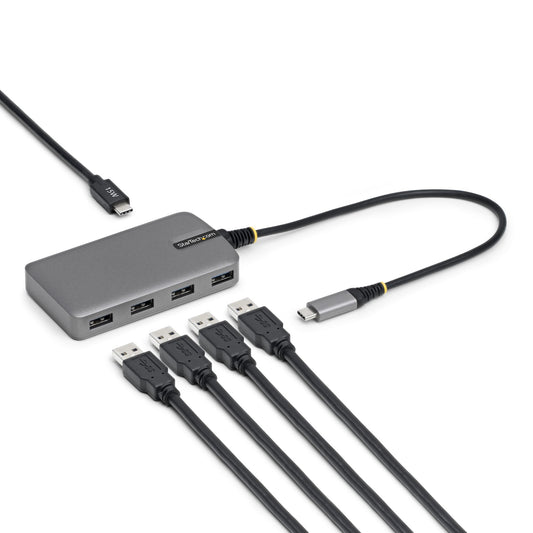 StarTech.com 4-Port USB-C Hub, 5Gbps, Bus Powered, USB C to 4x USB-A Hub with USB-C