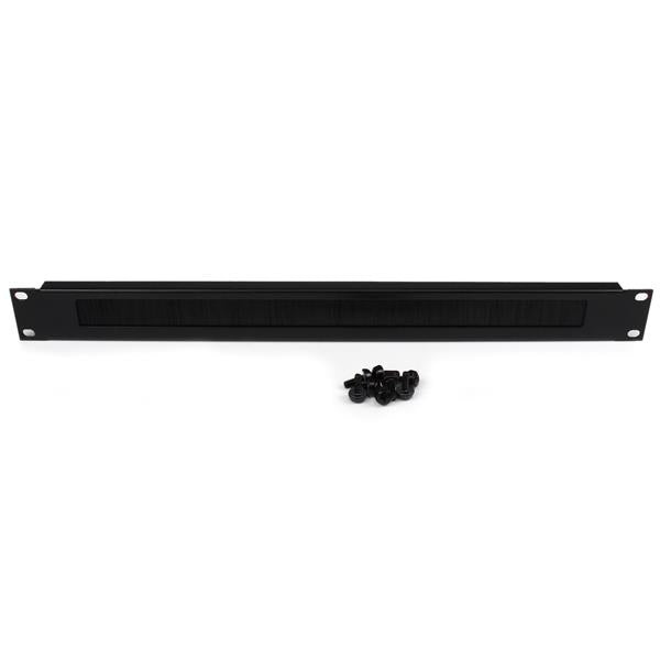 StarTech.com 1U High-density Brush Strip Cable Management Panel, Sturdy Steel Rack