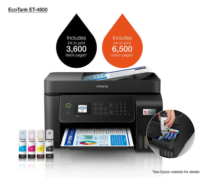 Epson EcoTank ET-4800 Inkjet A4 5760 x 1440 DPI 33 ppm Wi-Fi Printer