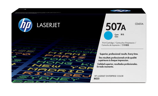 HP CE401A/507A Cyan Toner Cartridge (6K pages, HP LaserJet EP 500)