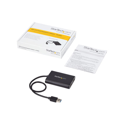 StarTech.com USB 3.0 to Dual DisplayPort Adapter, 4K 60Hz, DisplayLink Certified Hub