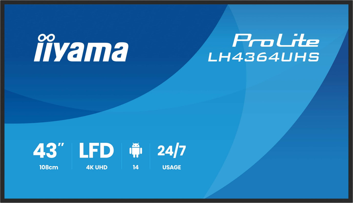 iiyama LH4364UHS-B1AG Signage Display Digital signage flat panel 43" 4K UHD VA Monitor