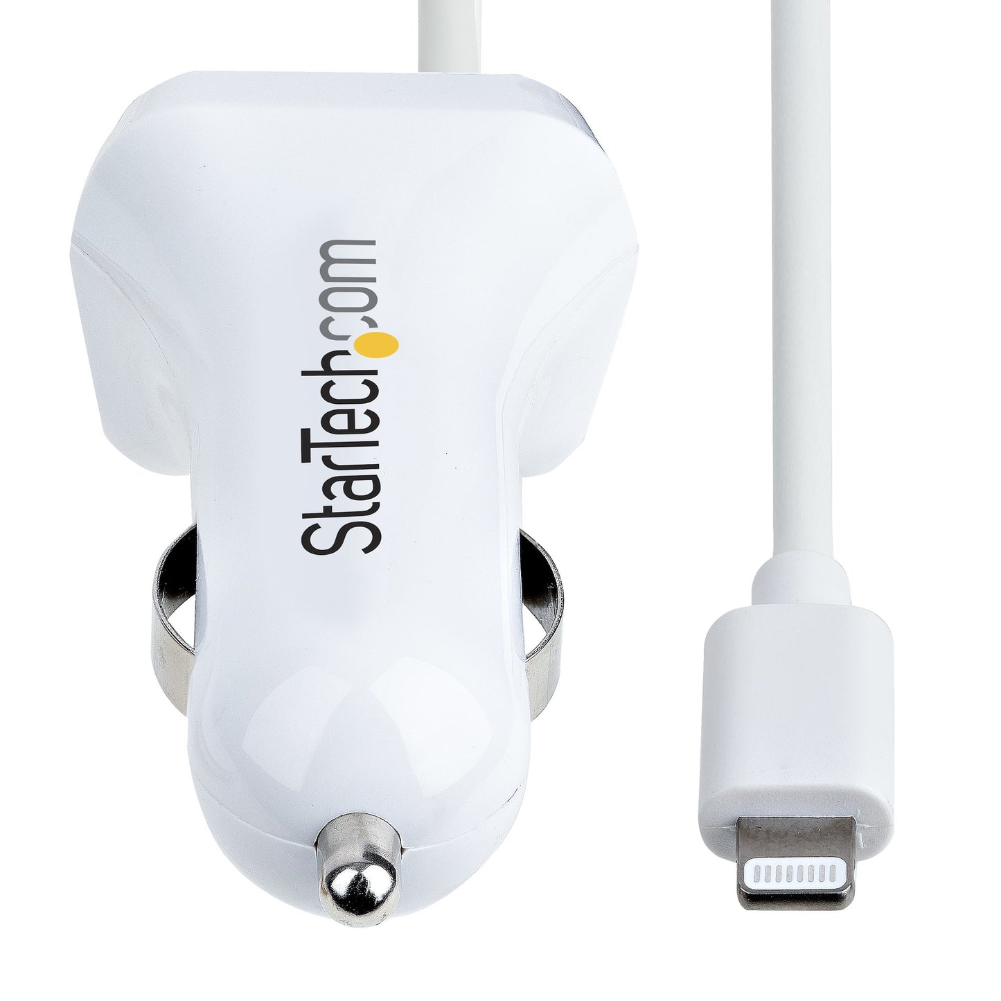 StarTech.com Lightning Car Charger with Coiled Cable, 1m Coiled Lightning Cable