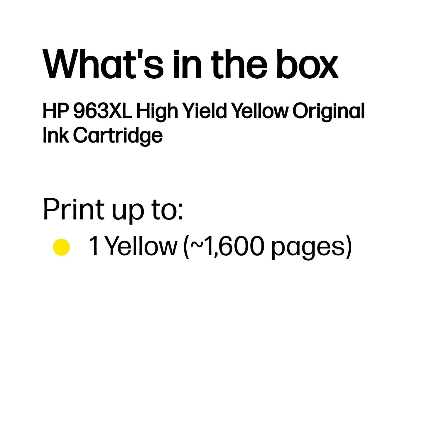 HP 3JA29AE/963XL Yellow Ink Cartridge (1.6K pages)