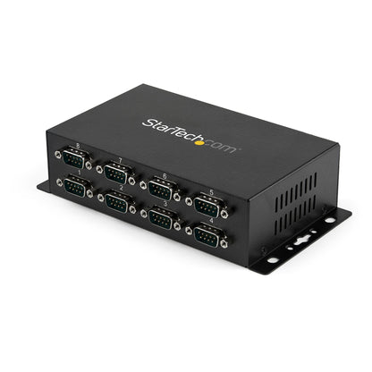 StarTech.com 8 Port USB to DB9 RS232 Serial Adapter Hub – Industrial DIN Rail and