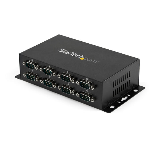 StarTech.com 8 Port USB to DB9 RS232 Serial Adapter Hub – Industrial DIN Rail and