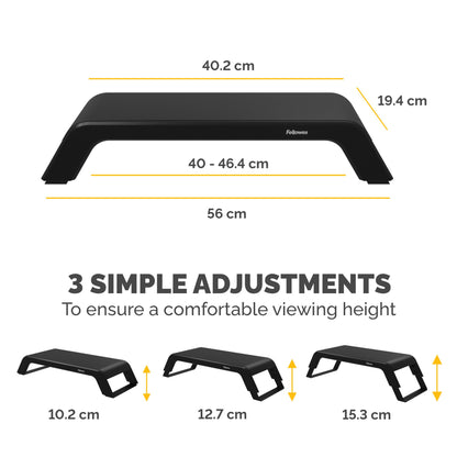 Fellowes Computer Monitor Stand with 3 Height Adjustments - Hana LT Monitor Riser Mount