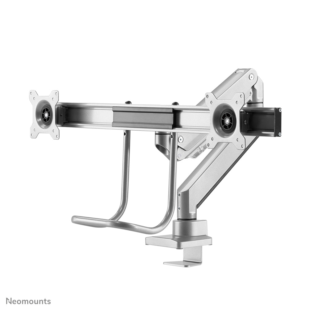 Neomounts NM-D775DXSILVER Monitor arm 10-32" - gas spring - Topfix - 180°-stop