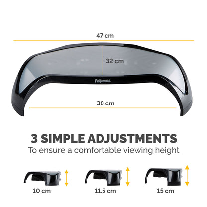 Fellowes Computer Monitor Stand with 3 Height Adjustments - Smart Suites Monitor Mount