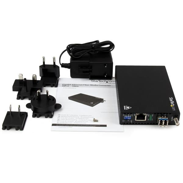 StarTech.com Gigabit Ethernet Copper-to-Fiber Media Converter - SM LC - 10 km Networking