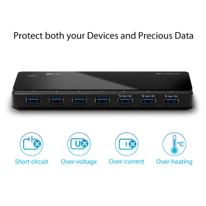 TP-LINK UH700 interface hub USB 3.2 Gen 1 (3.1 Gen 1) Micro-B 5000 Mbit/s Black