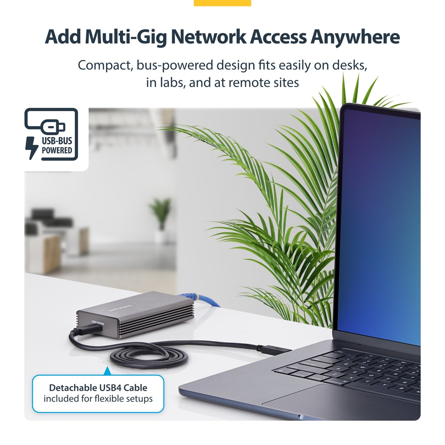 StarTech.com USB4 to Ethernet Adapter, 10GbE, Multi-Gigabit, Thunderbolt Compatible
