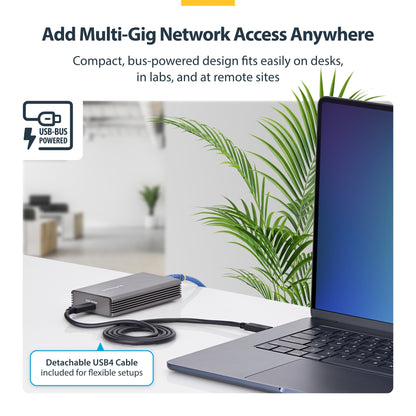 StarTech.com USB4 to Ethernet Adapter, 10GbE, Multi-Gigabit, Thunderbolt Compatible