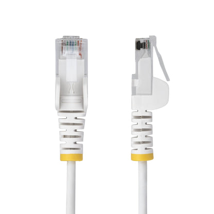 StarTech.com 15m White Slim CAT6 Ethernet Cable, Snagless, 100W PoE, UTP, LSZH