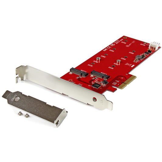 StarTech.com 2x M.2 SATA SSD Controller Card - PCIe - TAA Hub