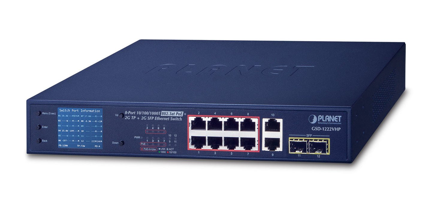 Planet GSD-1222VHP network switch PoE