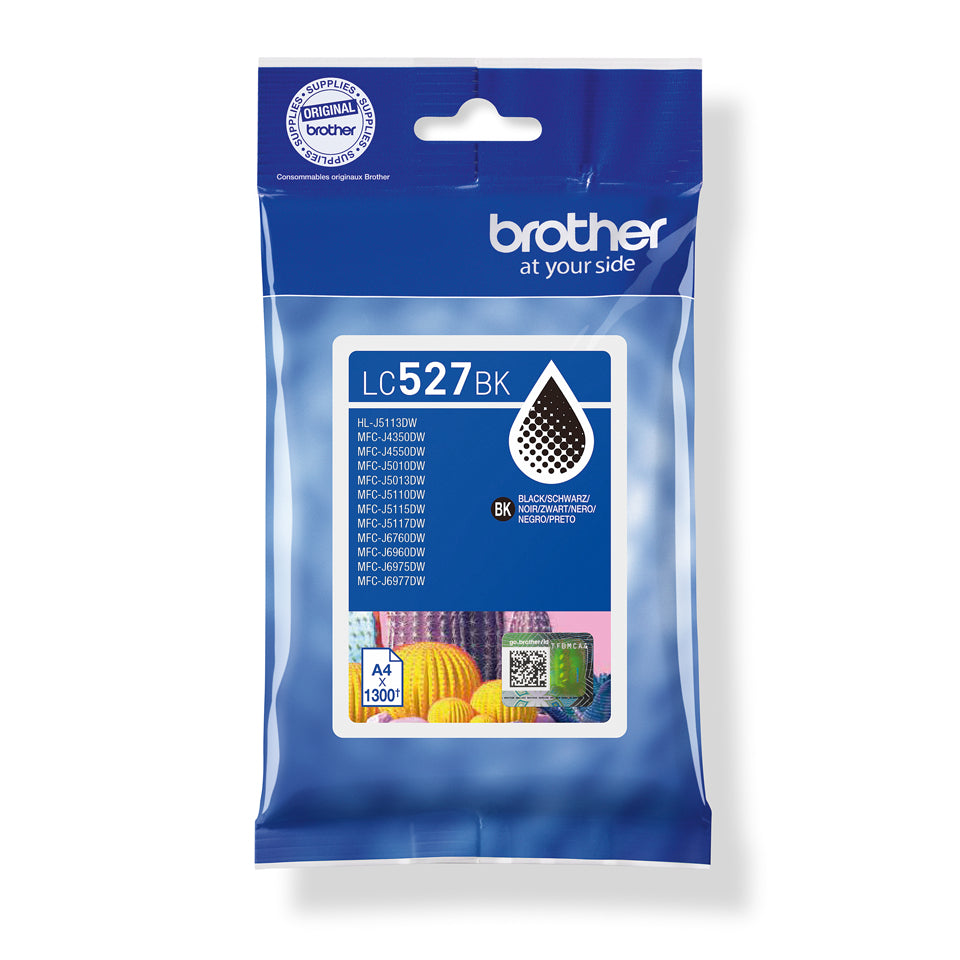 Brother LC-527BK Black Ink Cartridge (1.2K pages, Brother MFC-J 4350)