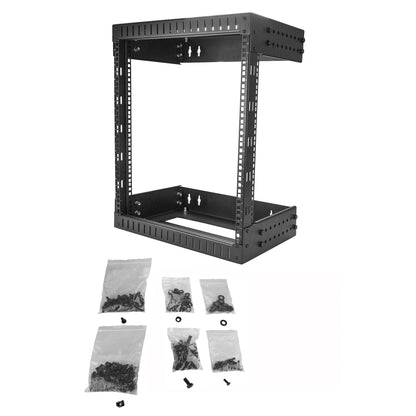 StarTech.com 2-Post 12U Heavy-Duty Wall Mount Network Rack, 19" Open Frame Server
