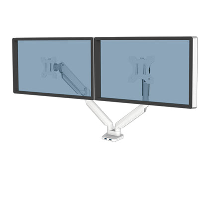 Fellowes Platinum Series Dual Monitor Arm - Monitor Mount for Two 8KG 40 Inch (White)