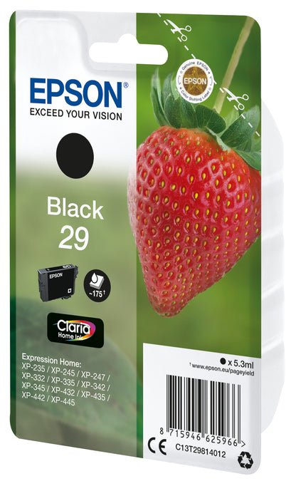 Epson C13T29814012/29 Black Ink Cartridge (175 pages)