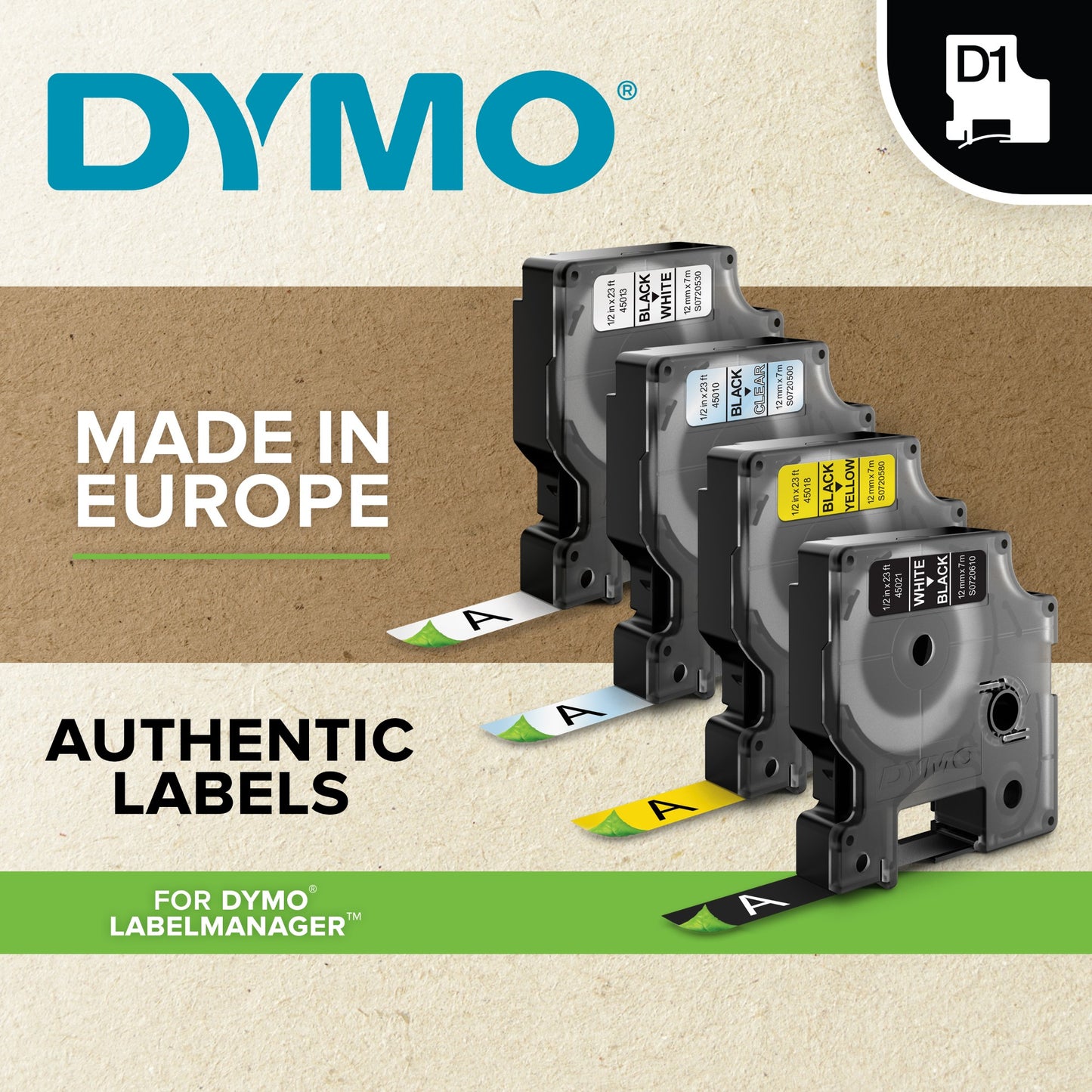 DYMO 40916/S0720710 DirectLabel-etikettes black on blue 9mm x 7m for Dymo D1 Labels