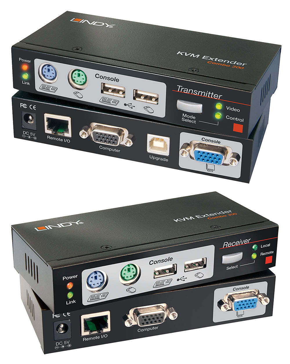 Lindy 300m CAT5 KVM Extender Combo, USB and VGA KVM Switch