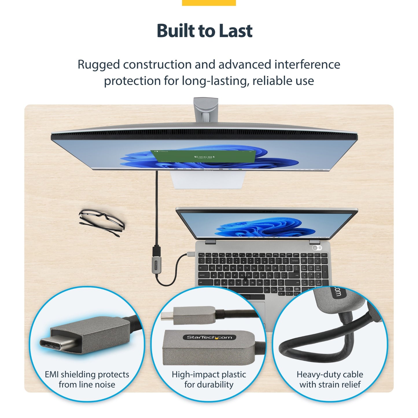 StarTech.com USB-C to HDMI Adapter, 4K 60Hz Video, HDR10, USB-C to HDMI Monitor Hub