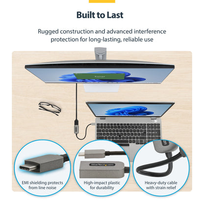 StarTech.com USB-C to HDMI Adapter, 4K 60Hz Video, HDR10, USB-C to HDMI Monitor Hub