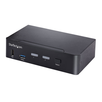 StarTech.com 2-Port USB-C KVM Switch, Single 4K 60Hz DisplayPort Monitor, 3.5mm