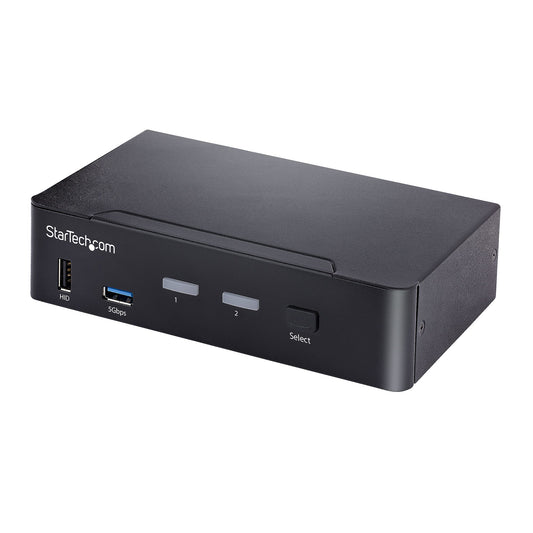 StarTech.com 2-Port USB-C KVM Switch, Single 4K 60Hz DisplayPort Monitor, 3.5mm