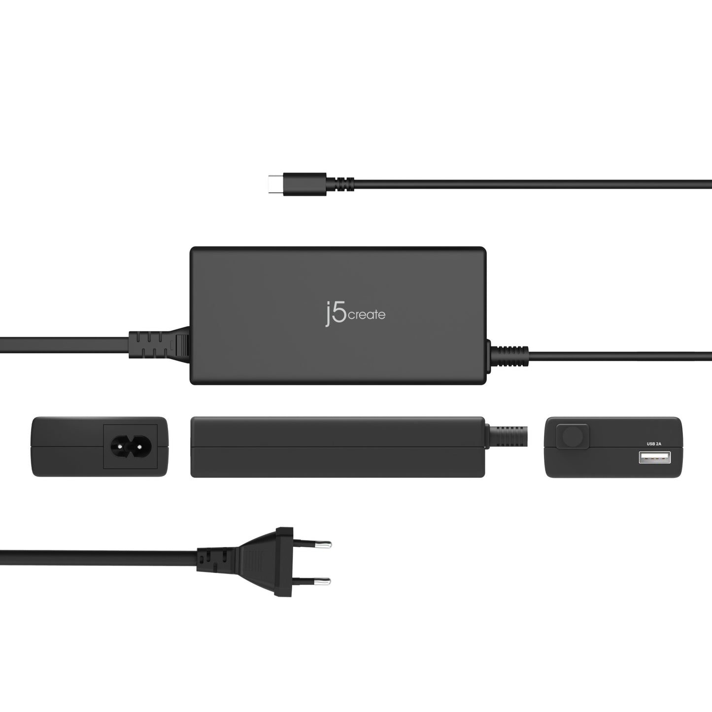 j5create JUP2290C-EN 100W PD USB-C® Super Charger - EU, Black, includes 1.2 m cable