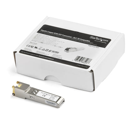 StarTech.com Cisco GLC-TE Compatible Module - 1000BASE-T Copper Industrial Gigabit Ethernet Transceiver - SFP to RJ45 Cat6/Cat5e 100m Extended Temp - Cisco Firepower, IE 2000, C9500, C2960 Networking