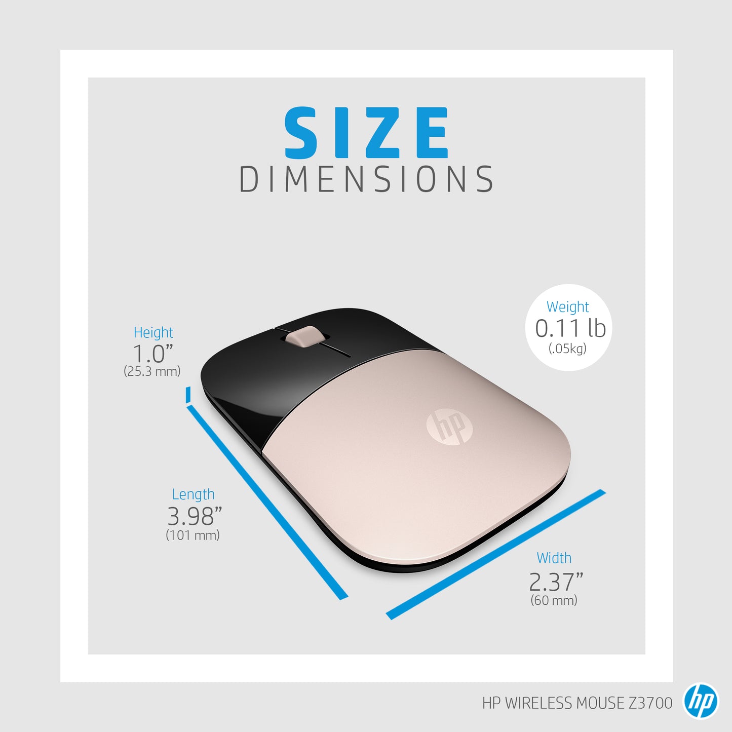 HP Z3700 Wireless Mouse (Blue)