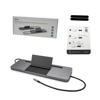 i-tec Metal Ergonomic 3x USB-C Docking Station 85W